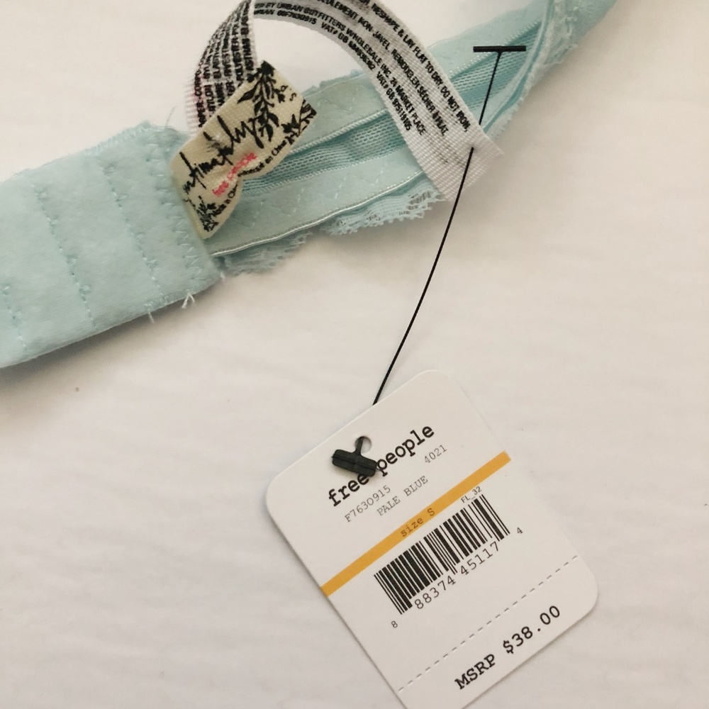 Free People Galloon Halter Bra Pale Blue - Picture 3 of 3